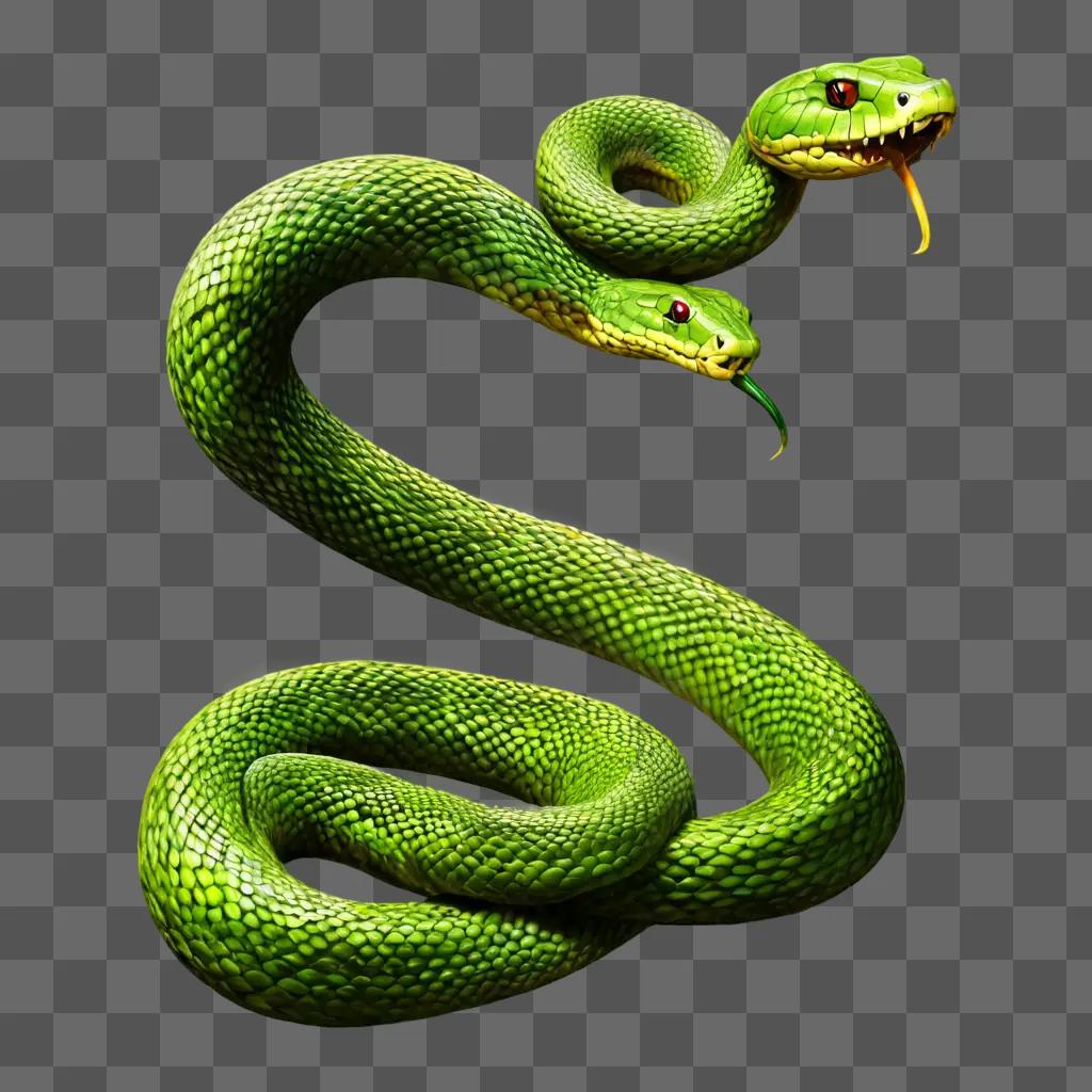 simple snake drawing Two snakes in a green background