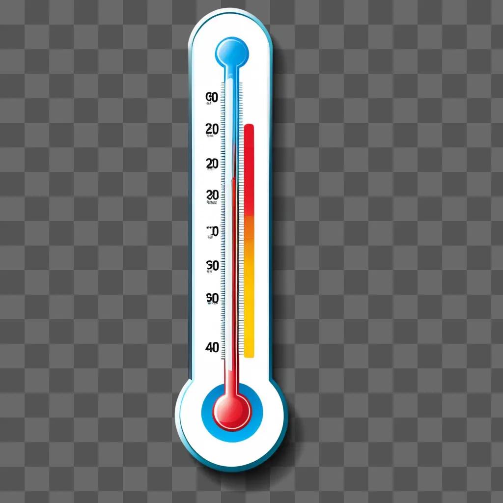 simple thermometer clipart on a gray background