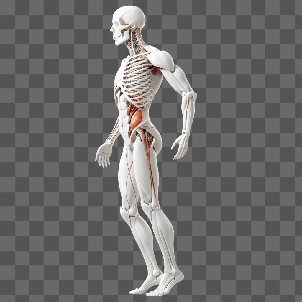 skeleton model of a human body with muscles