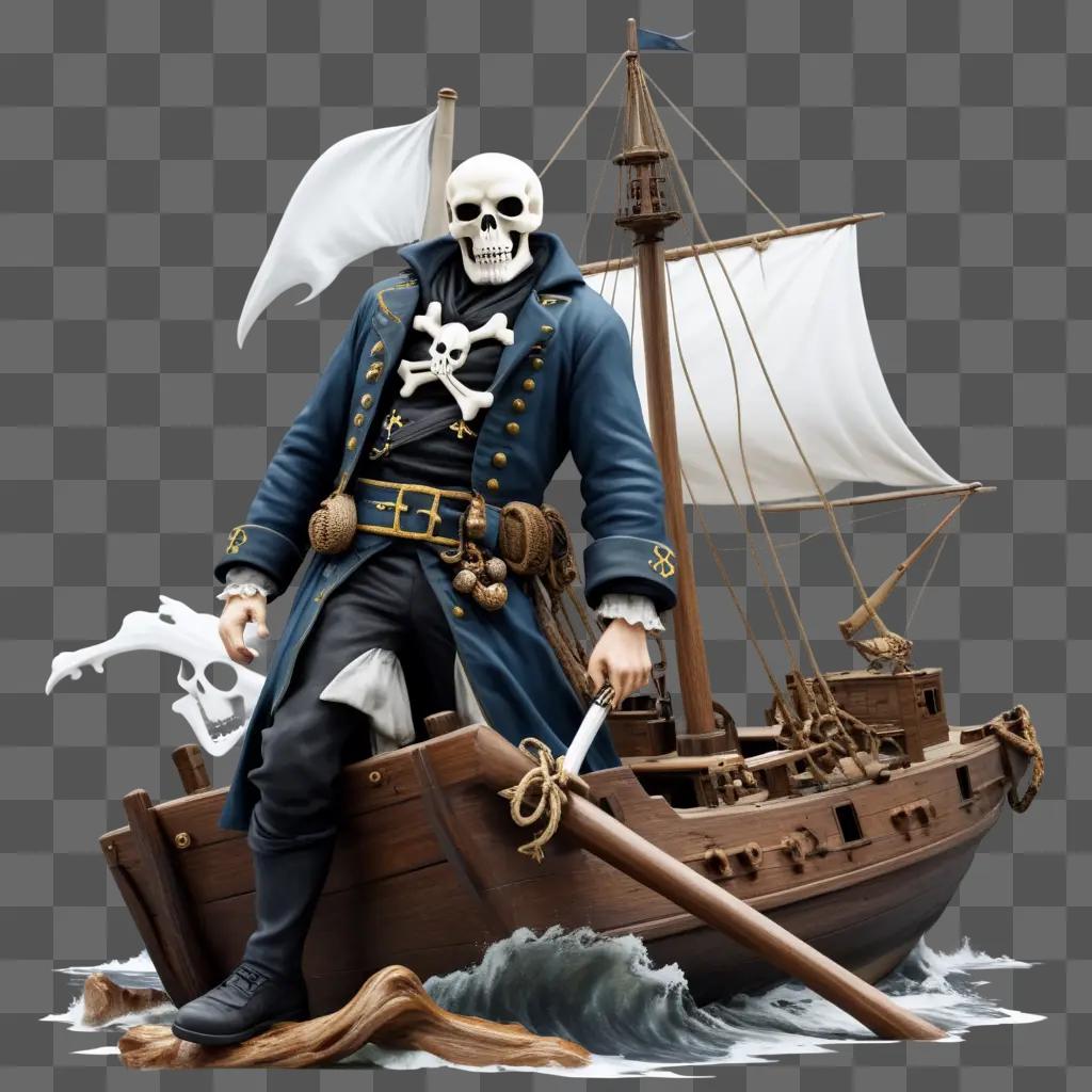 胸に骨を乗せた骸骨の海賊