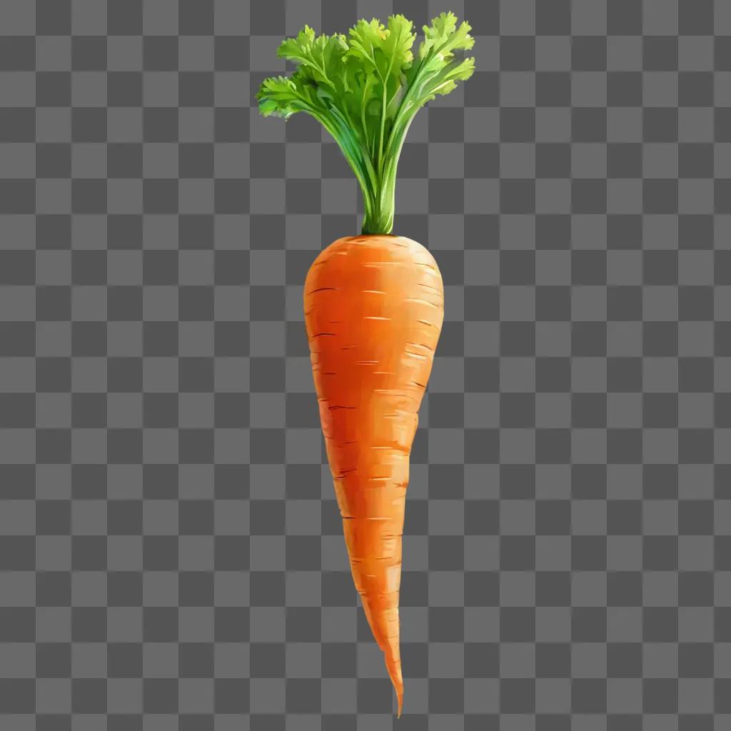 sketch carrot drawing A carrot with a sprig of parsley on top