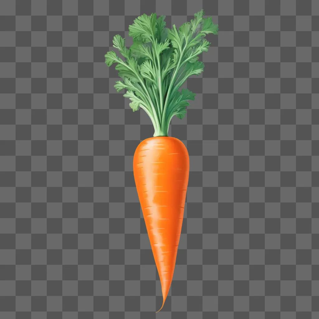 sketch drawing of a carrot with a green stem