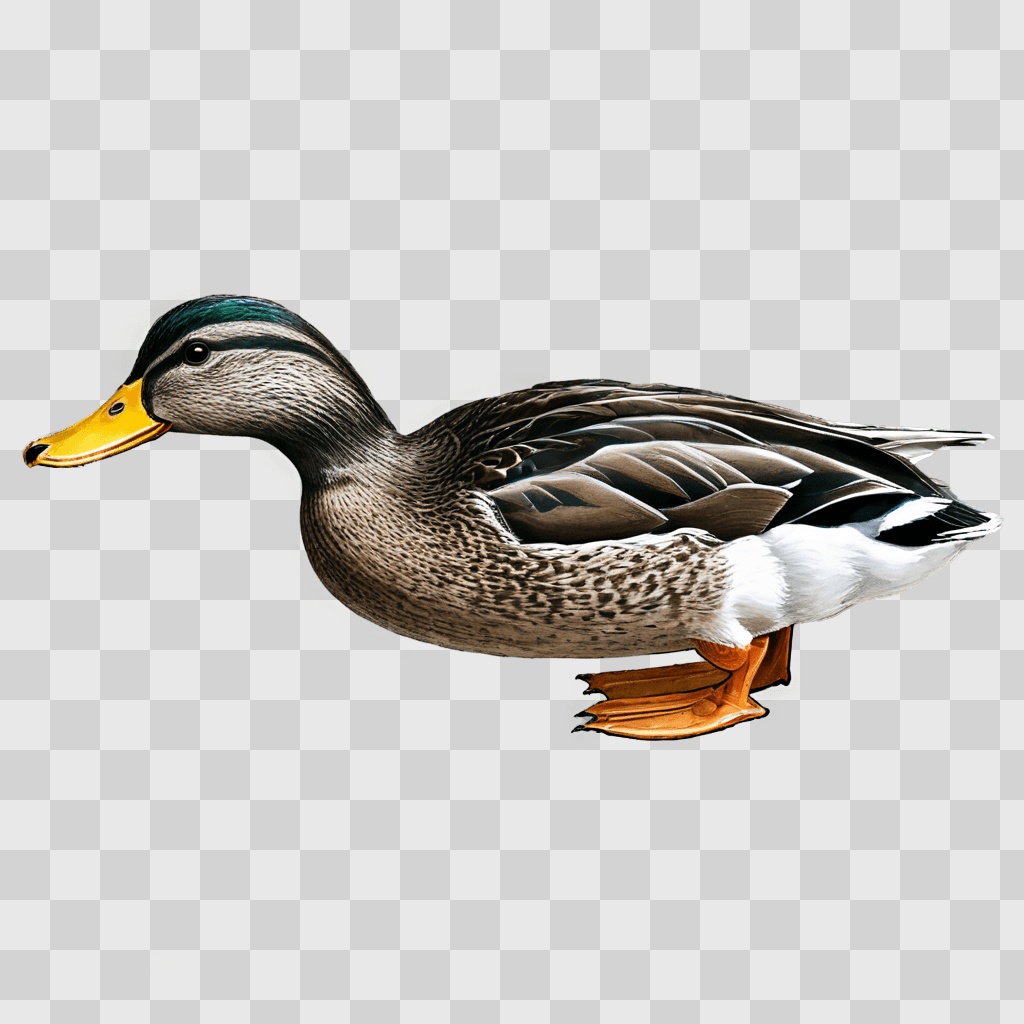 sketch duck drawing A duck on a gray background with a green head