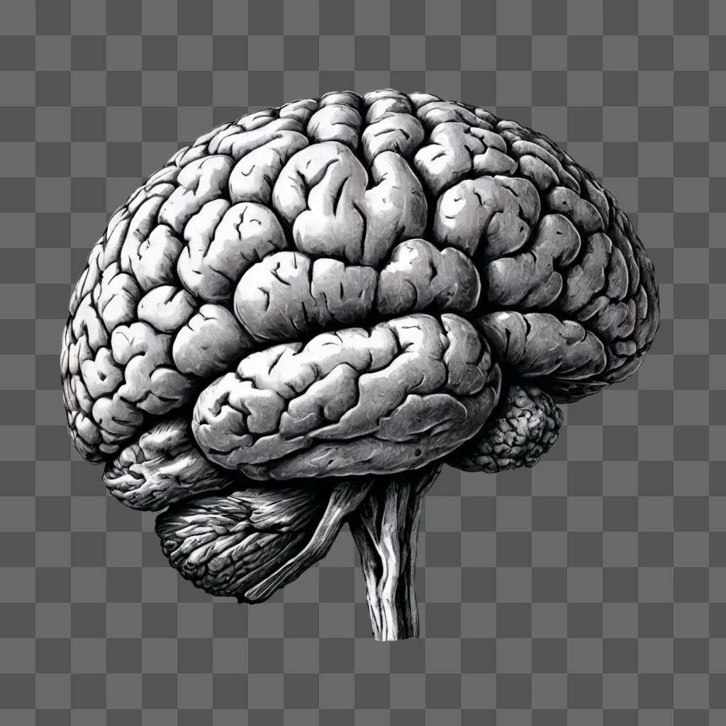 sketch gift drawing A brain illustration in black and white