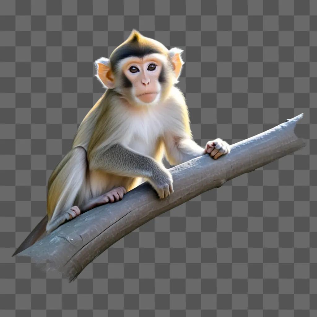 sketch monkey with a stick