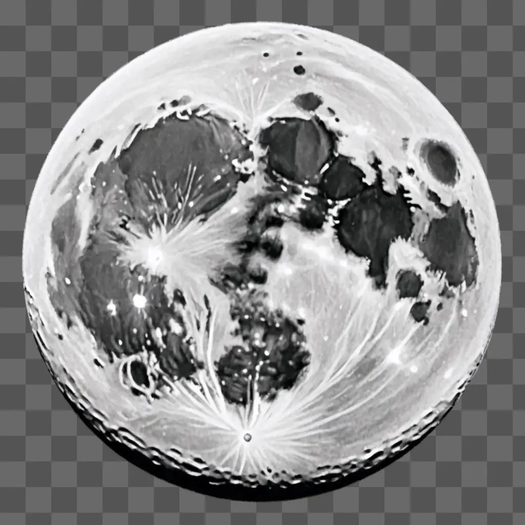 sketch moon drawing Black and white photograph of the moons surface