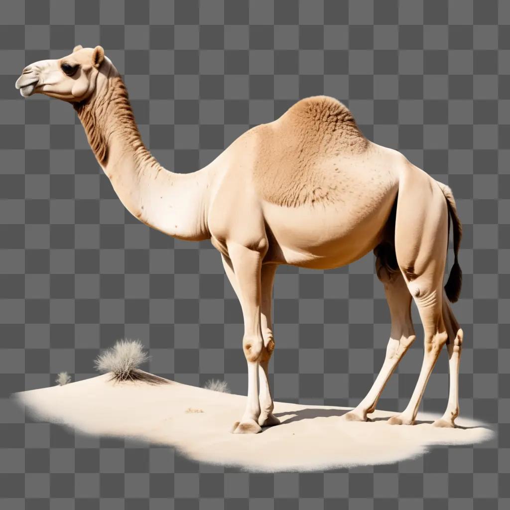 sketch of a camel in a desert