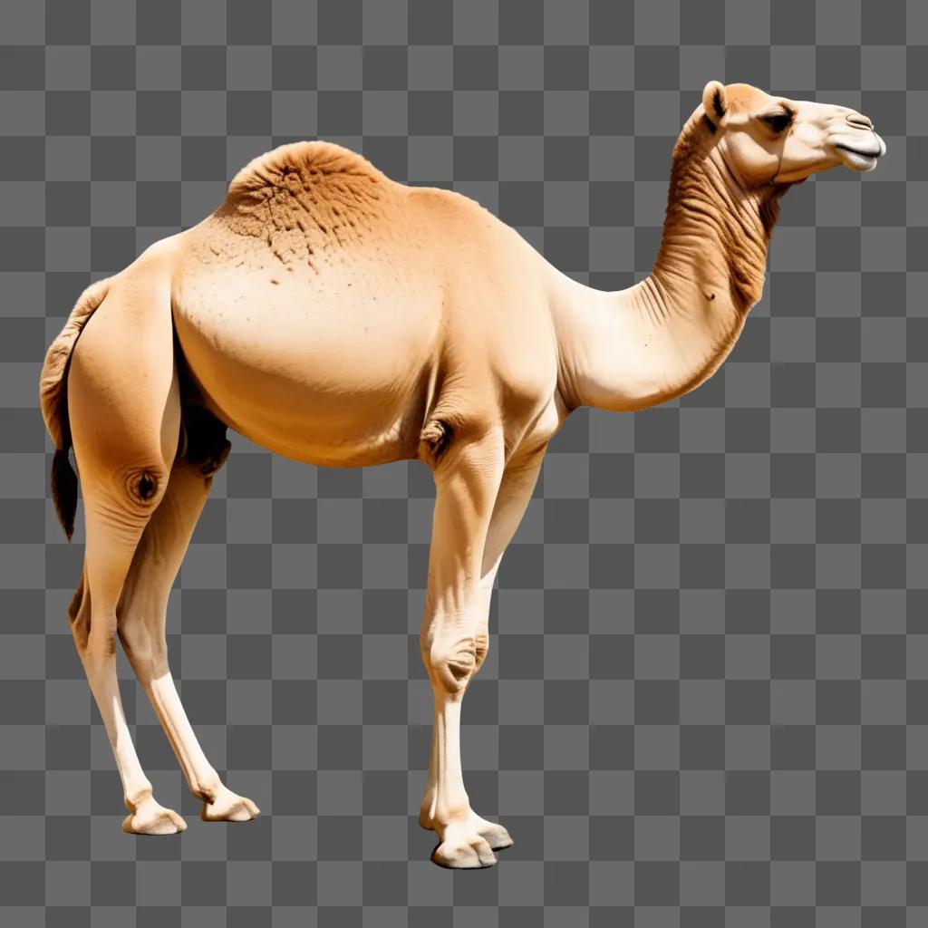 sketch of a camel with white and brown coloring