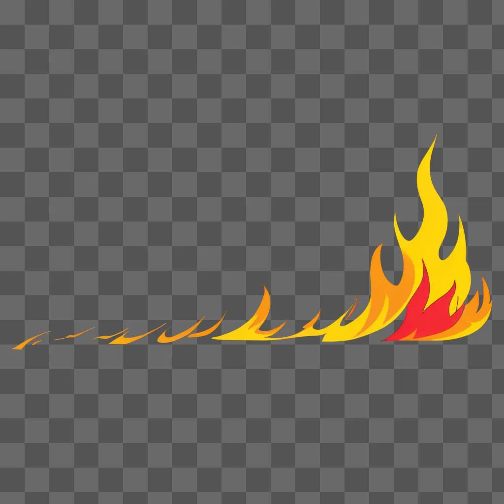 sketch of a fire with a red tip