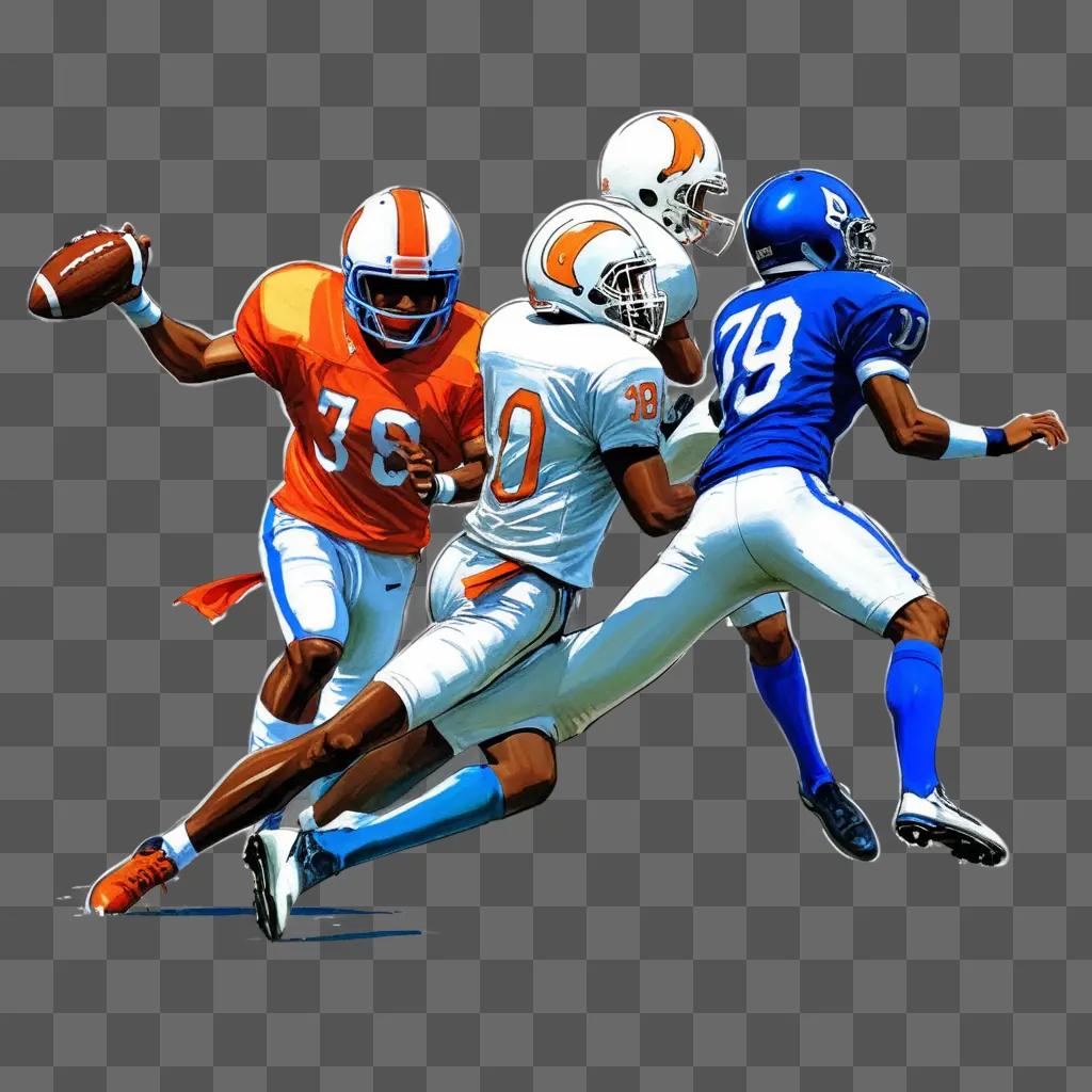 sketch of a football player in action