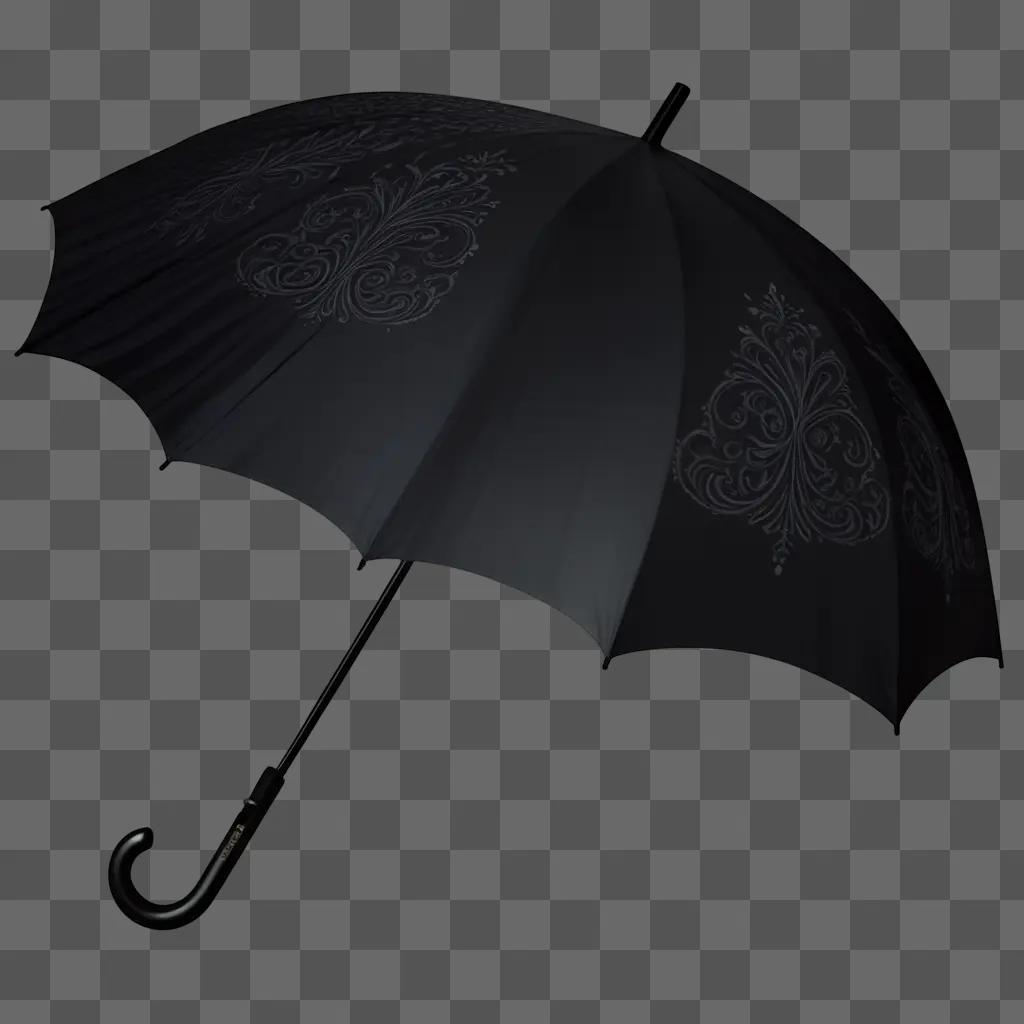 sketch of an umbrella with a floral design