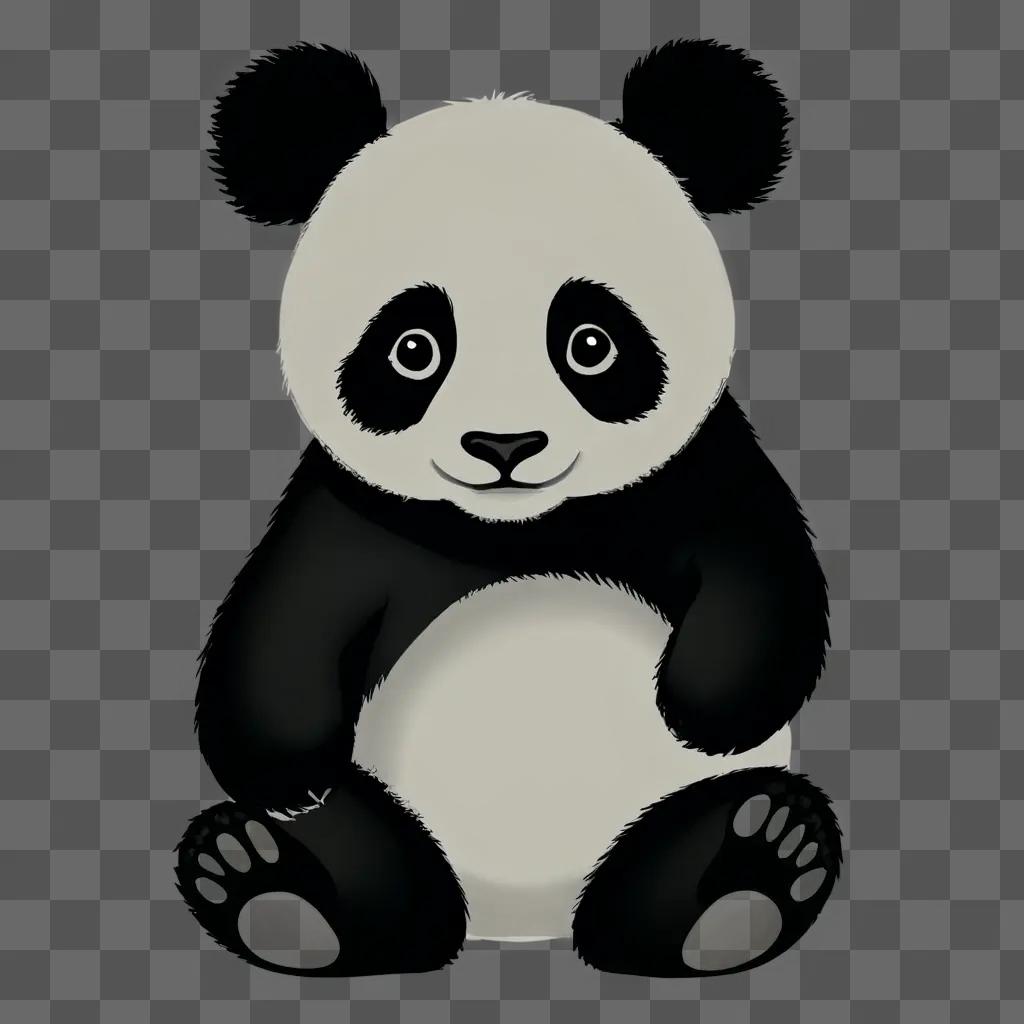 sketch panda drawing A panda bear with its eyes open