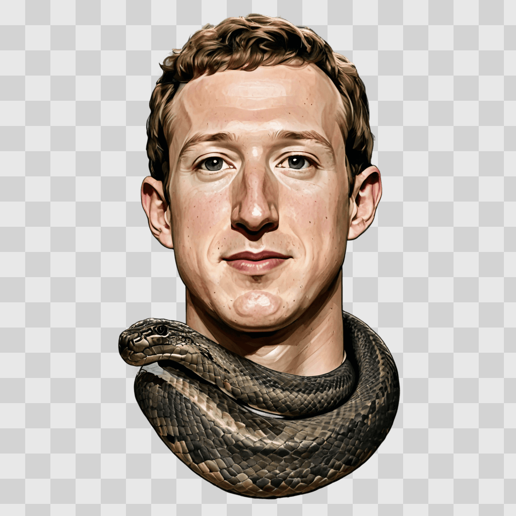 sketch snake drawing A man with a snake around his neck