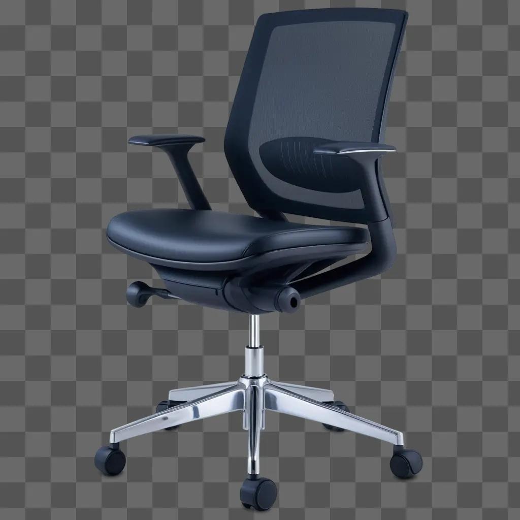 sleek desk chair sits against a dark background