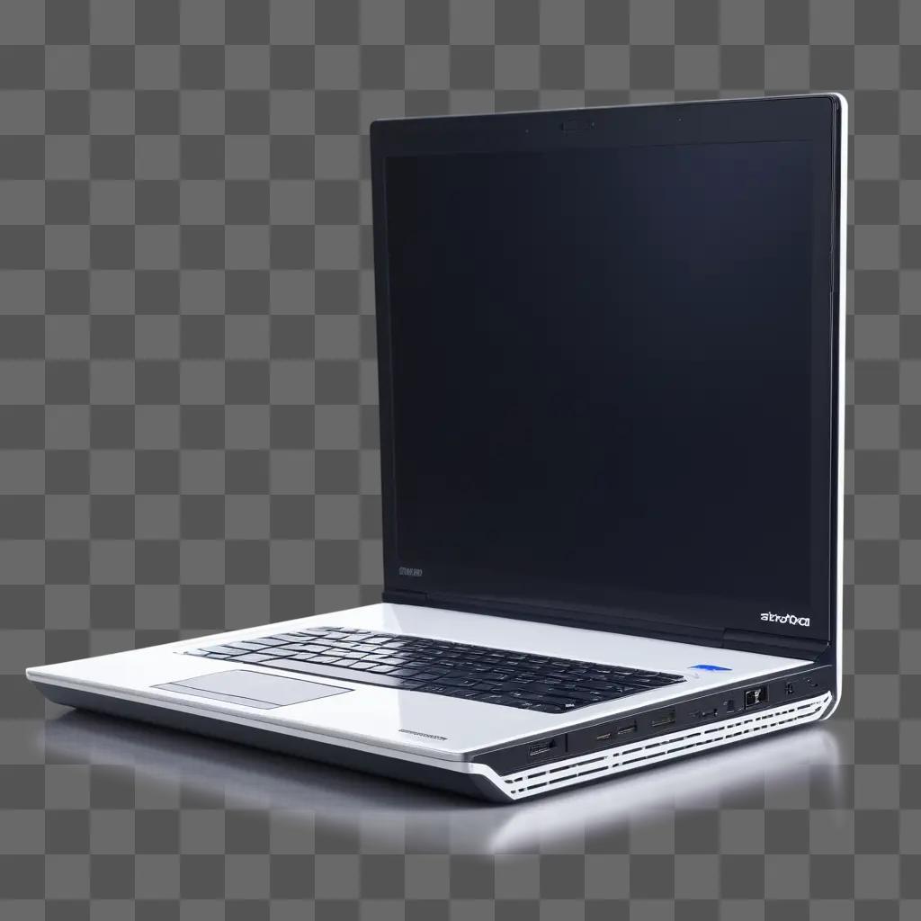 sleek laptop sits in the dark with its screen glowing