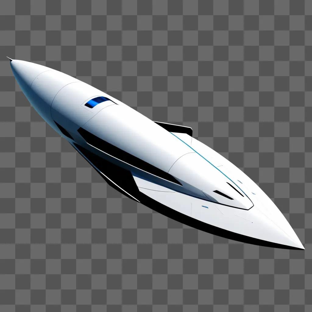 sleek spaceship in motion against a gray background