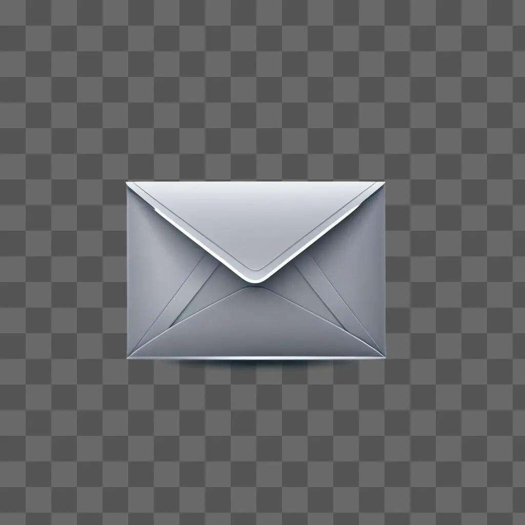 sleek white email icon on a gray background