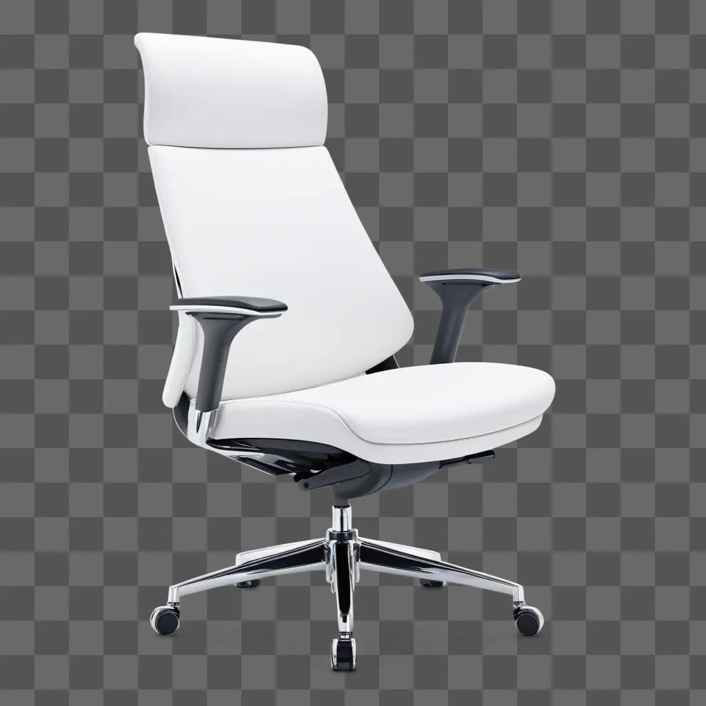 sleek white office chair with black arms