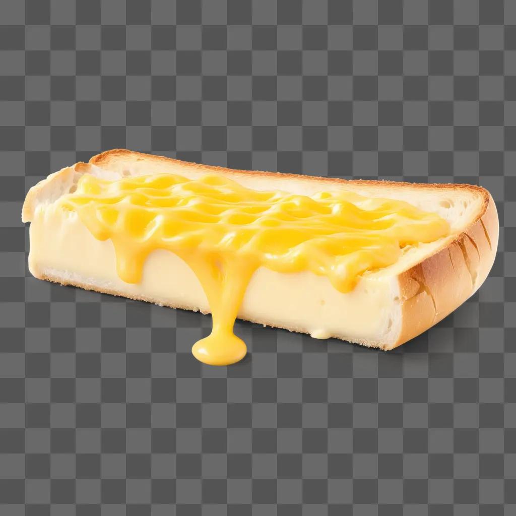 slice of bread with melted cheese