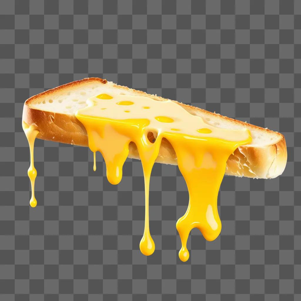 slice of bread with melted cheese