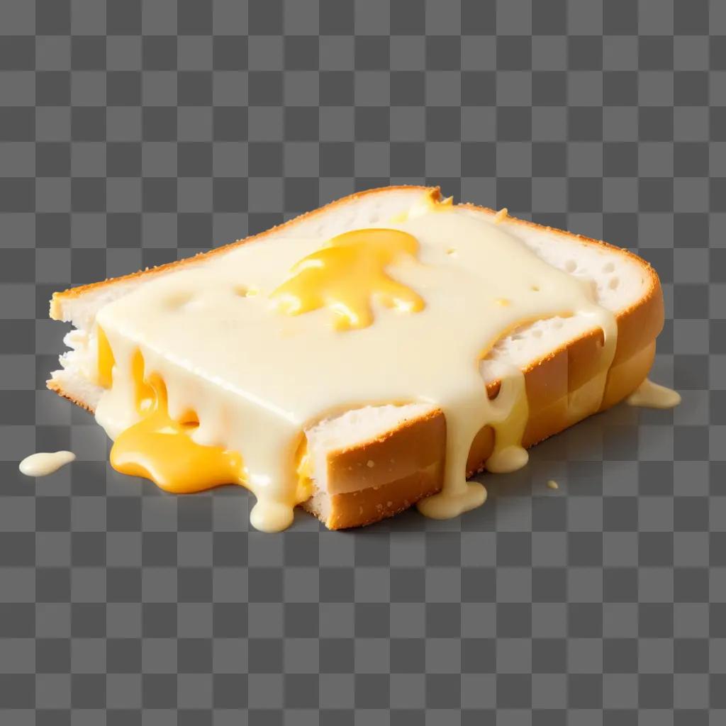 slice of bread with melted cheese on it