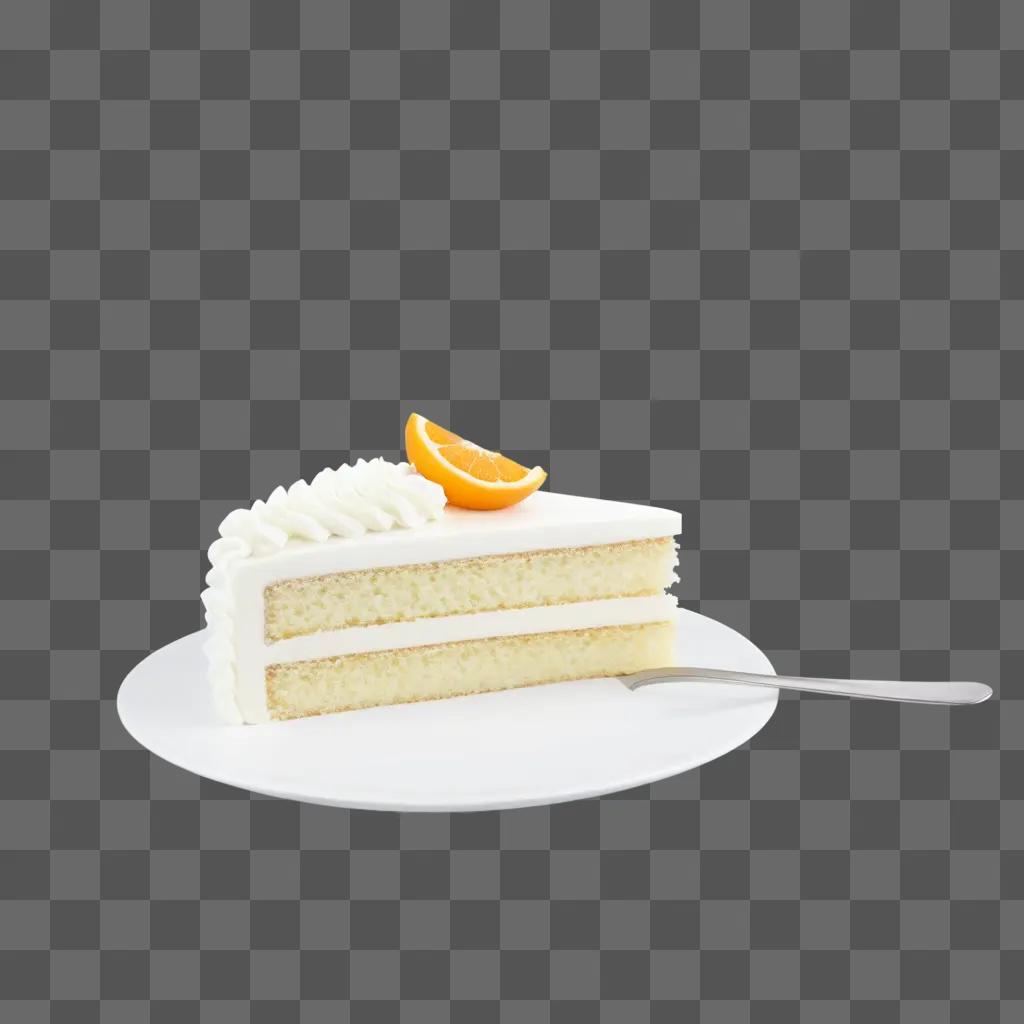 slice of cake sits on a plate