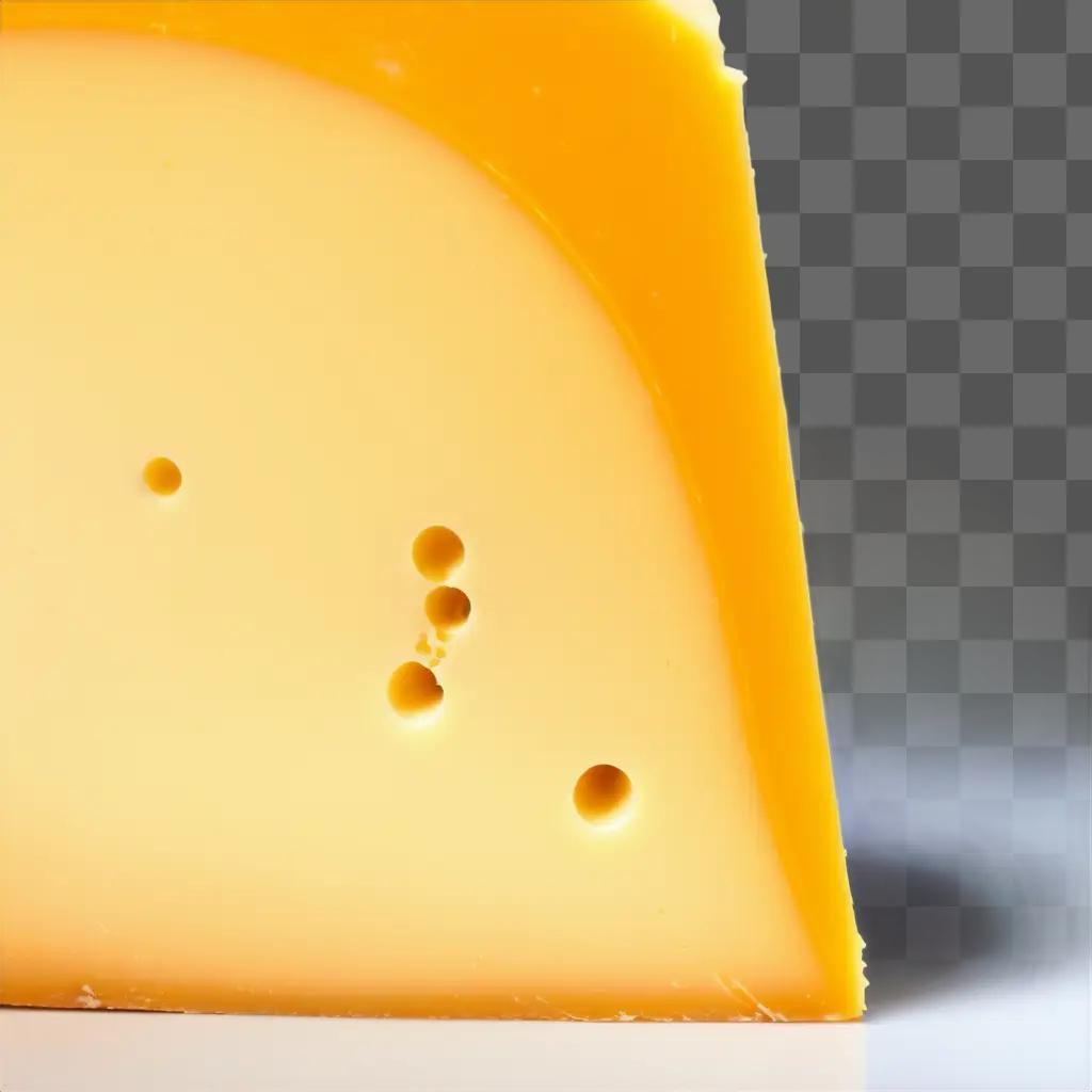 slice of cheese is yellow and half-eaten