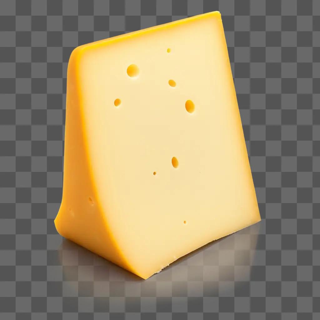 slice of cheese on a yellow background