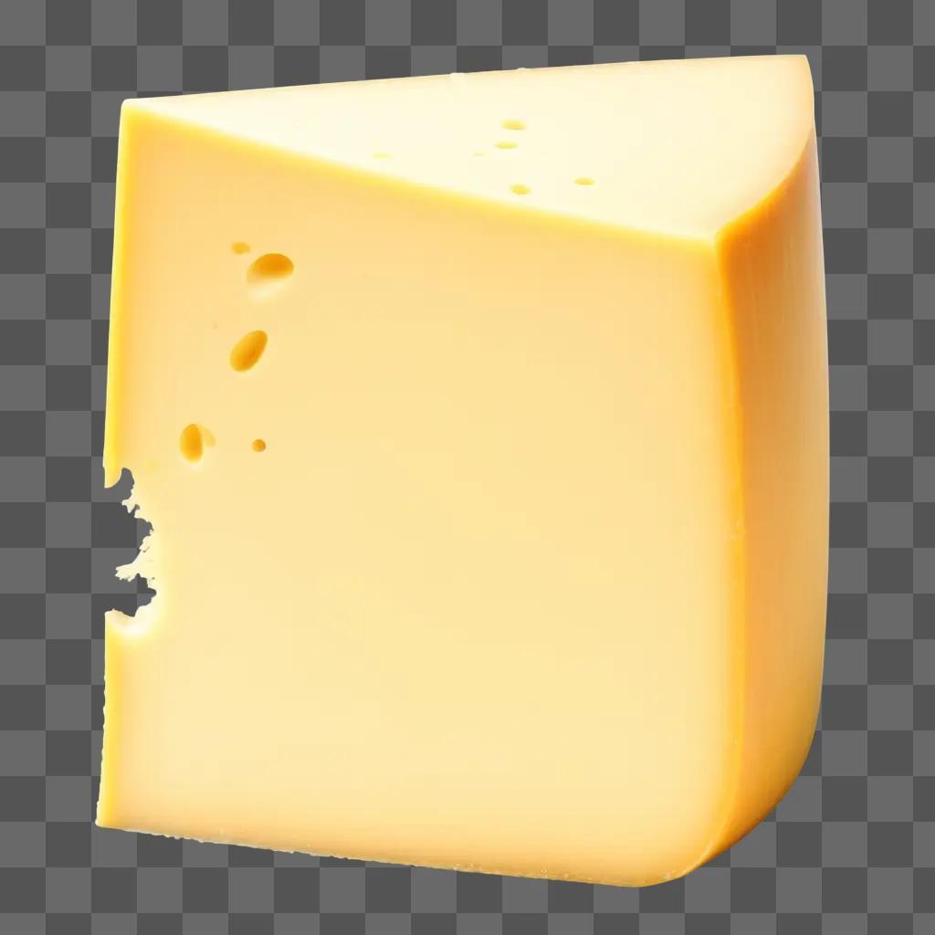 slice of cheese on yellow background