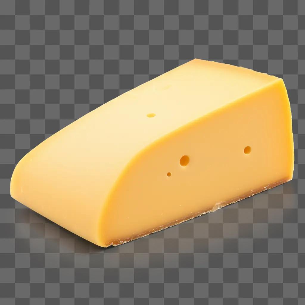 slice of cheese with holes on a yellow background