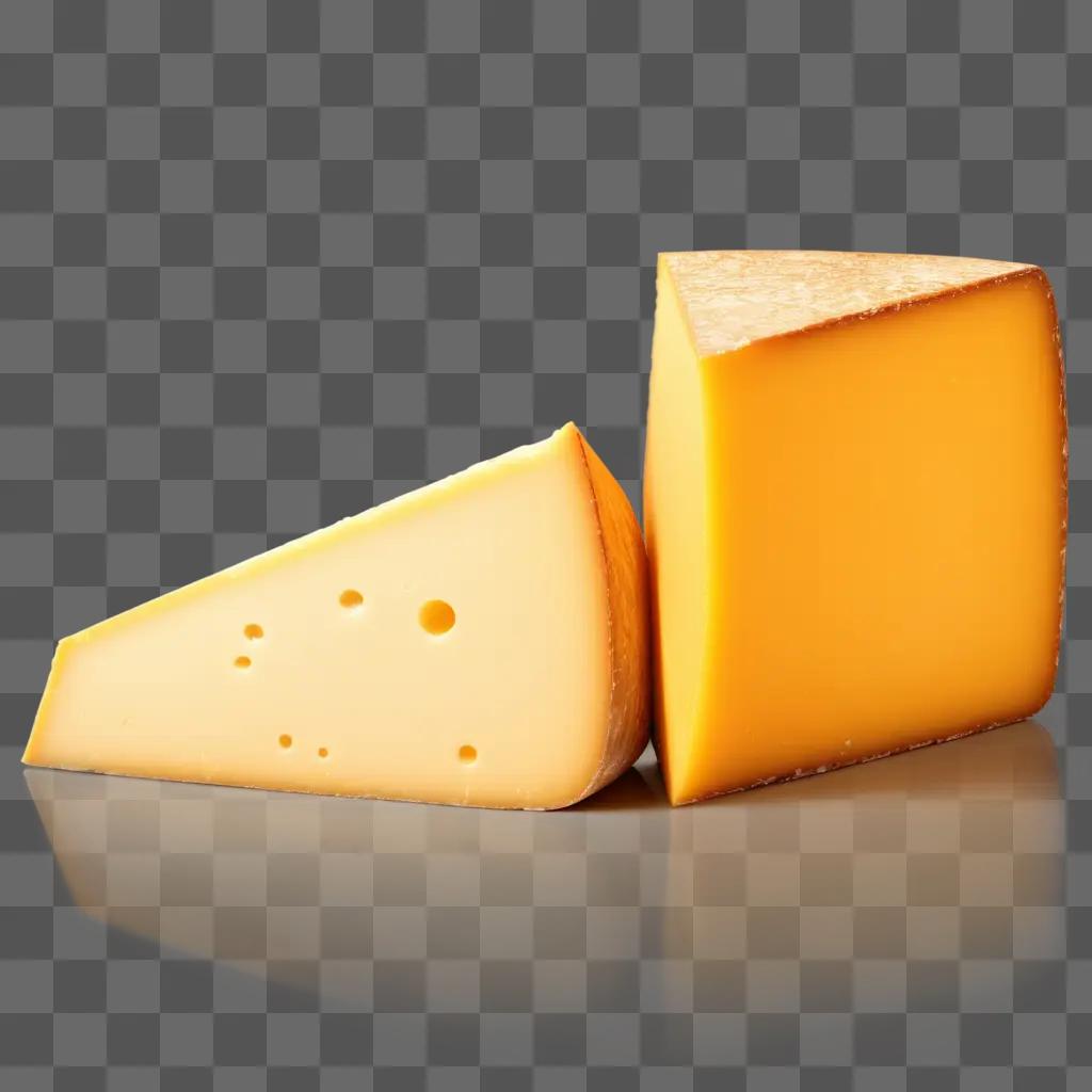 slice of cheese with holes on a yellow background