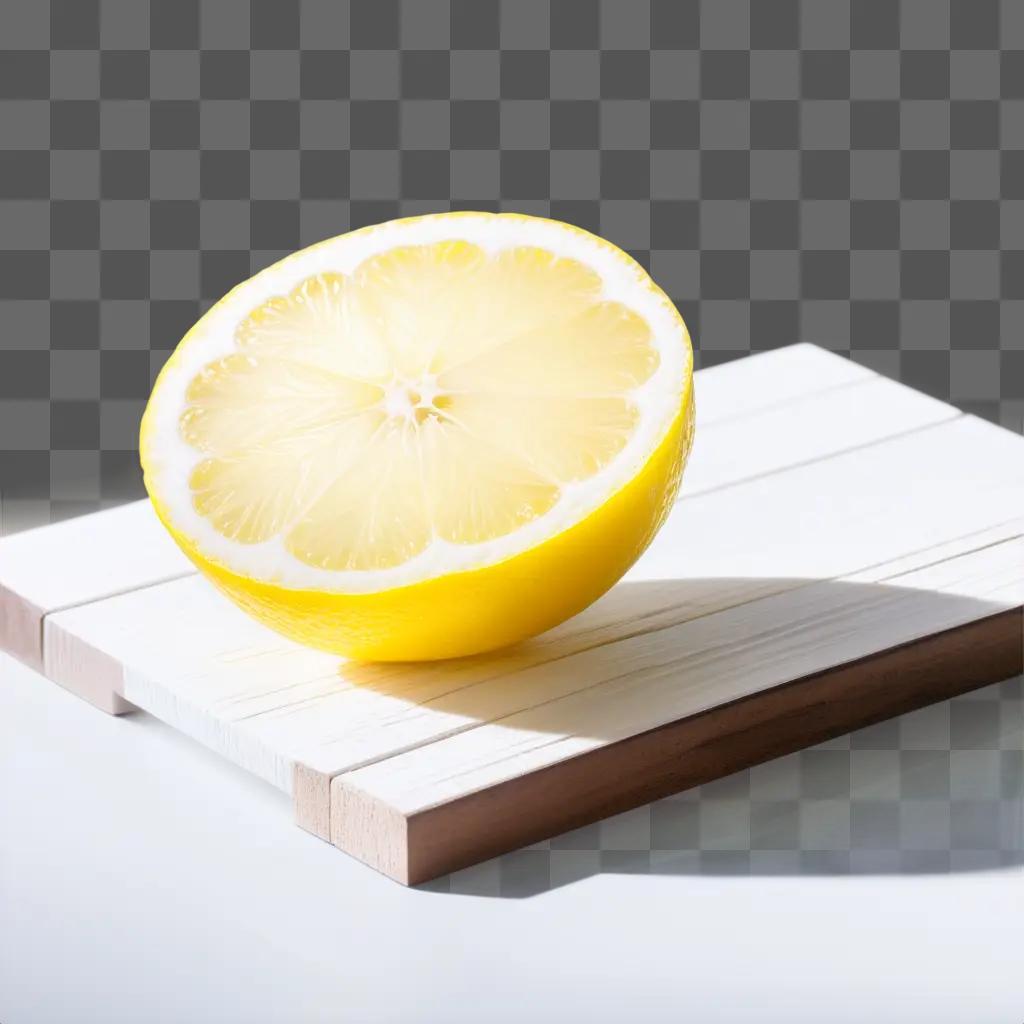 slice of lemon on a cutting board