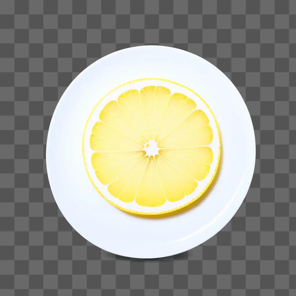 slice of lemon sits on a plate