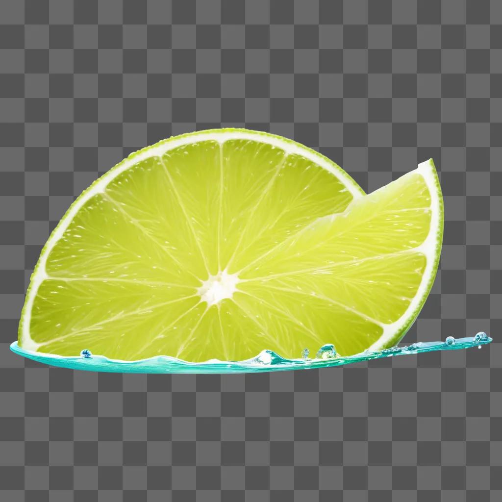 slice of lime with a splash of water