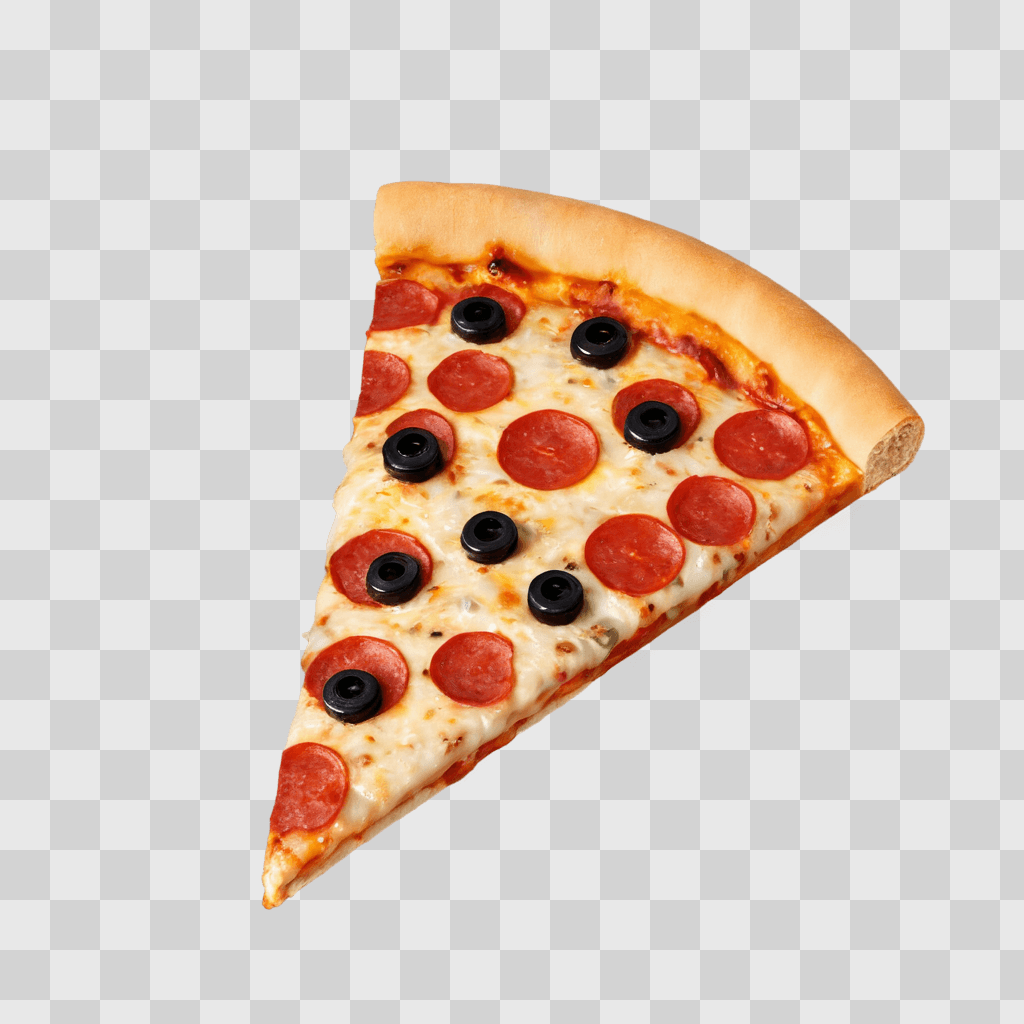 slice of pizza clipart A slice of pepperoni pizza with black olives