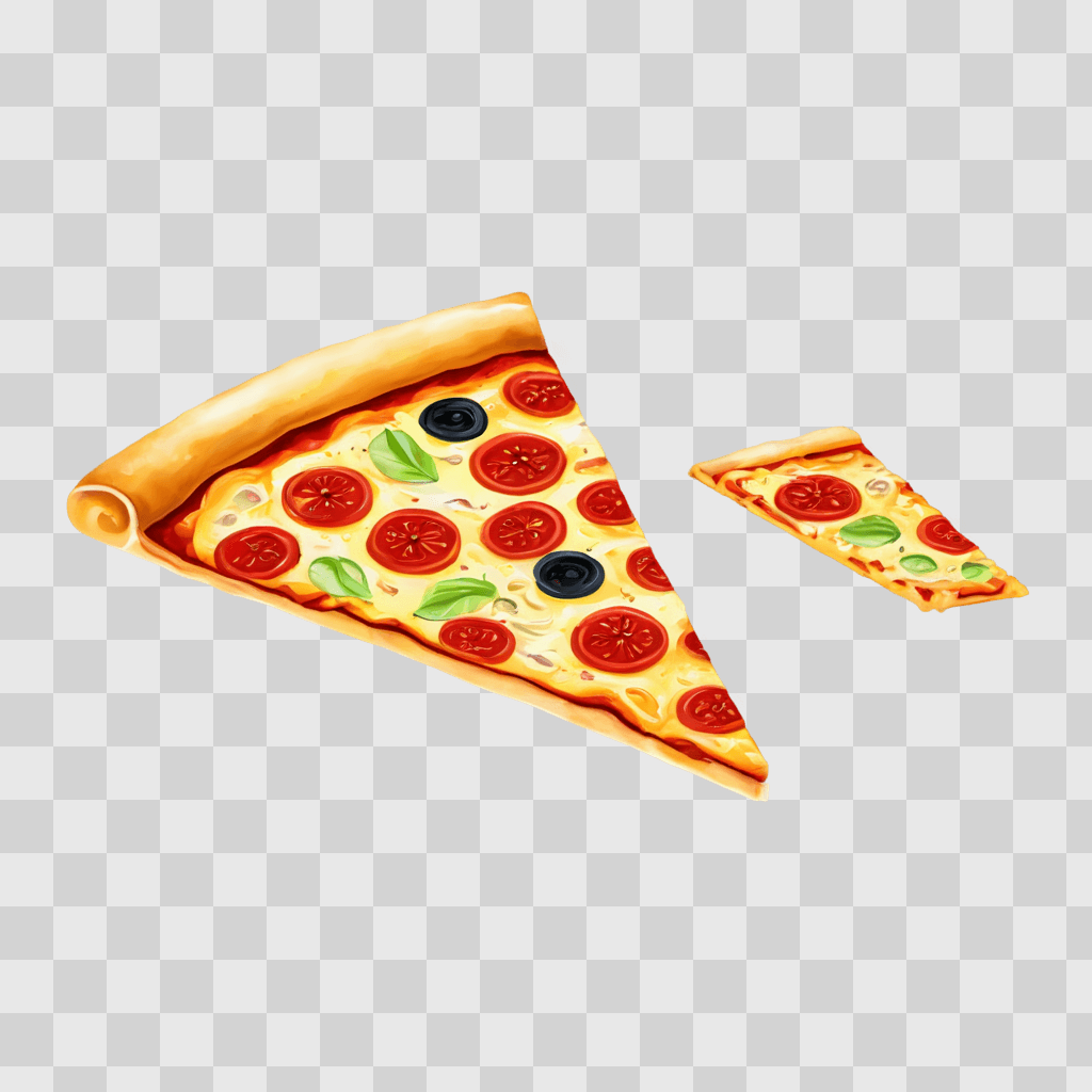 slice of pizza clipart A slice of pizza with black olives and red pepper slices