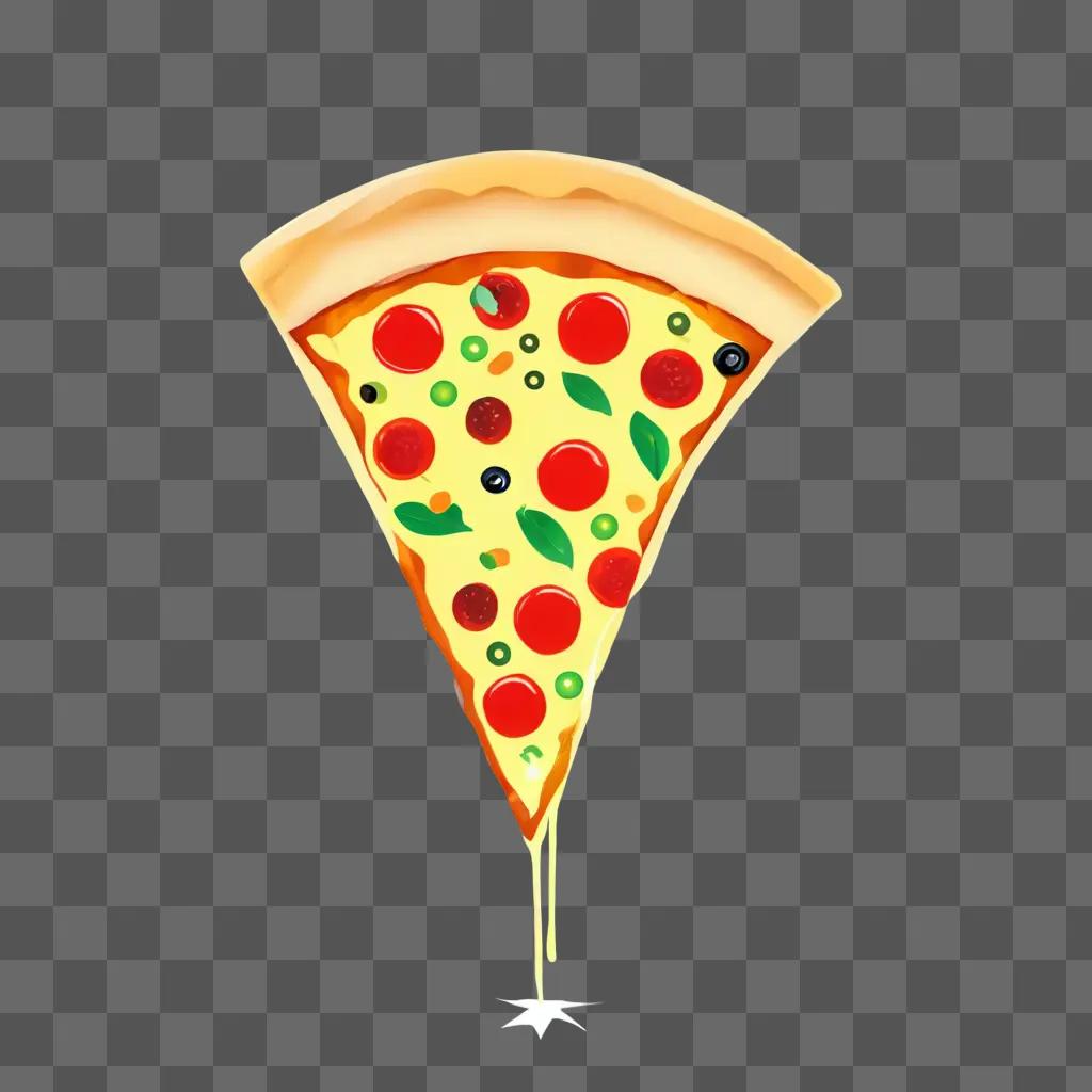 slice of pizza clipart A slice of pizza with green olives on it