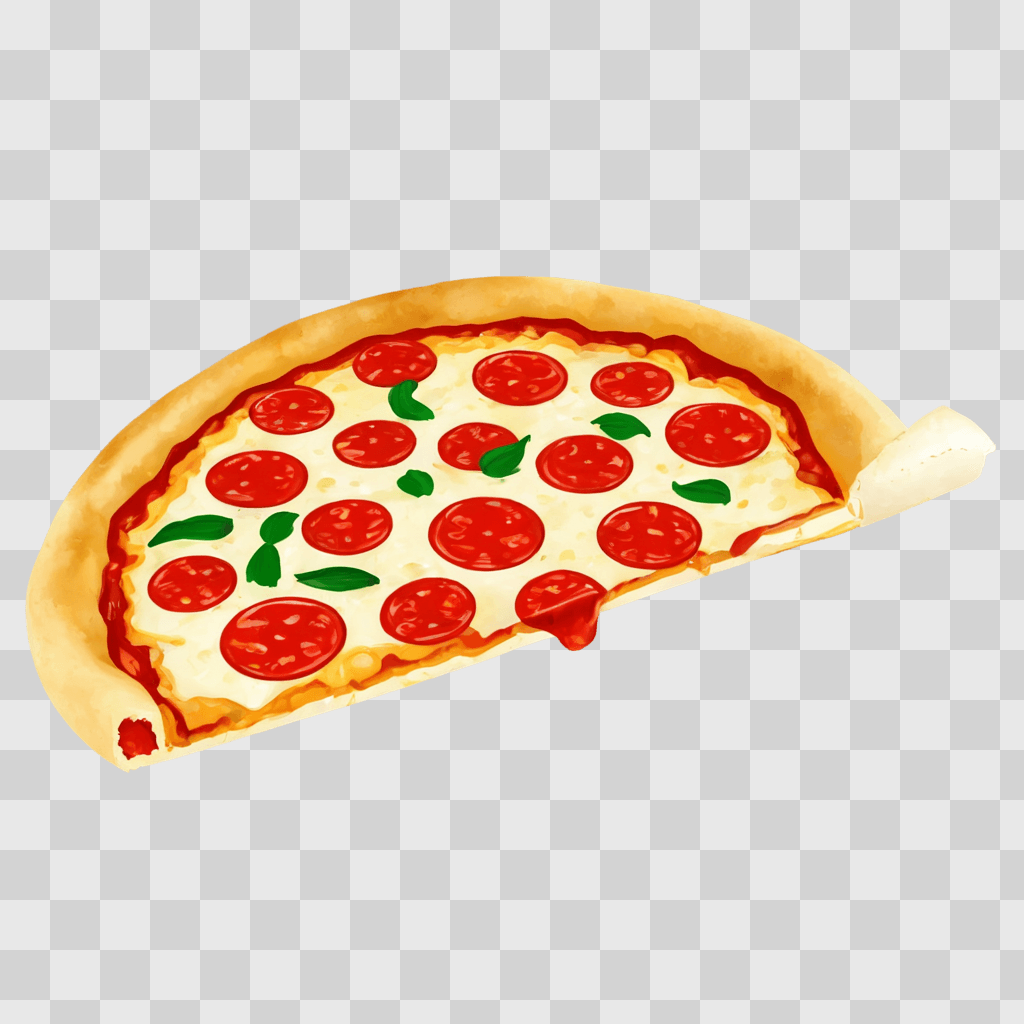 slice of pizza clipart A slice of pizza with green toppings and a spatula