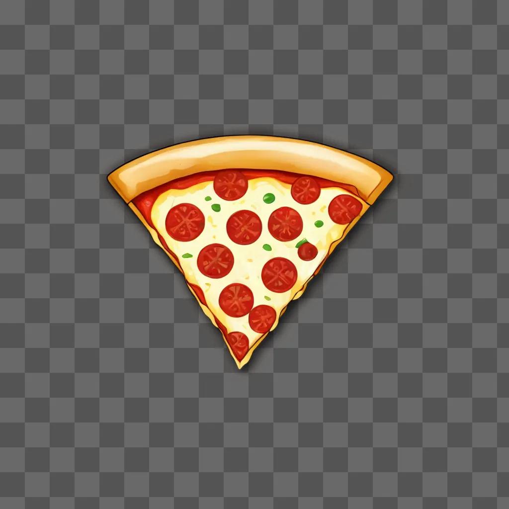 slice of pizza clipart A slice of pizza with pepperoni and green herbs