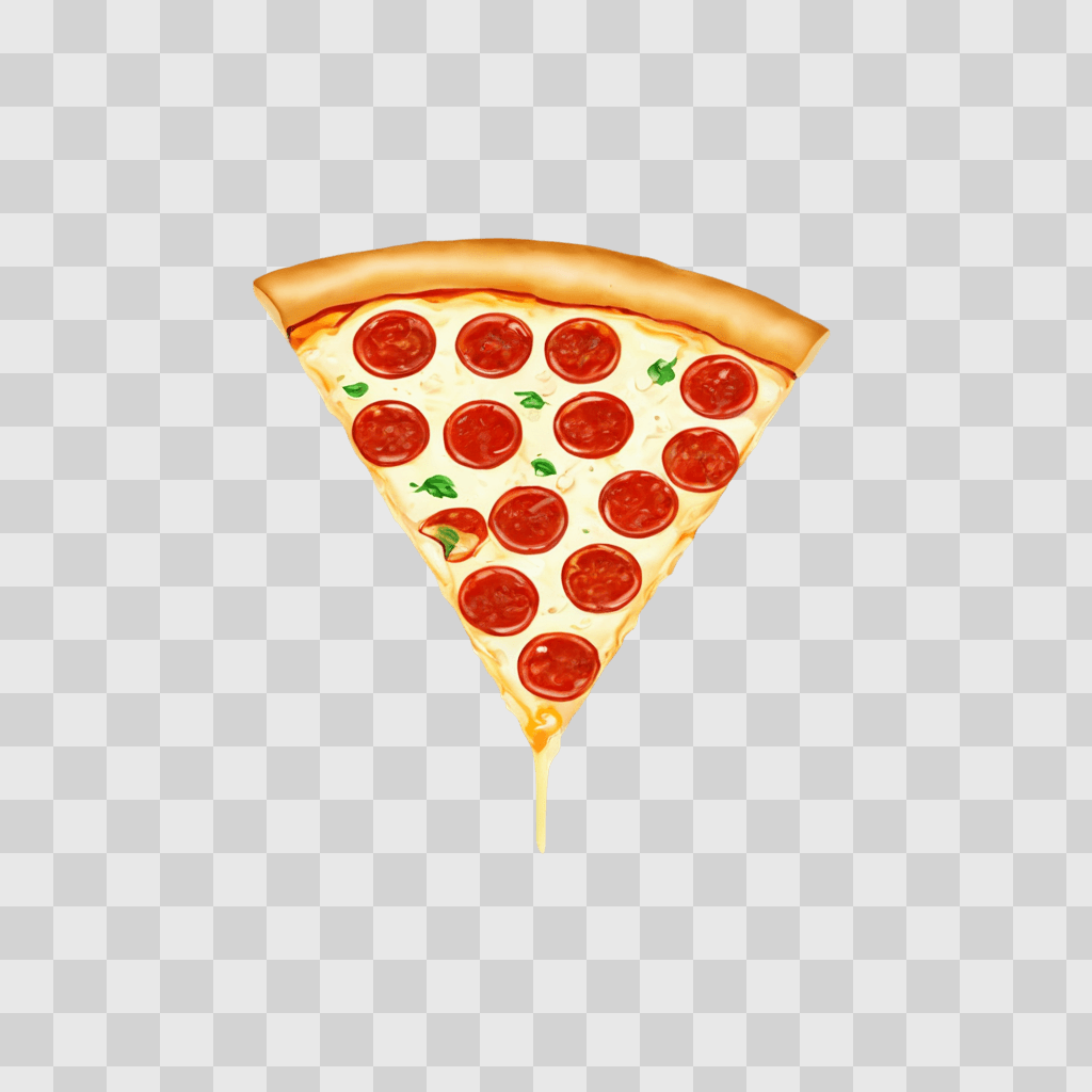 slice of pizza clipart A slice of pizza with pepperoni and green topping