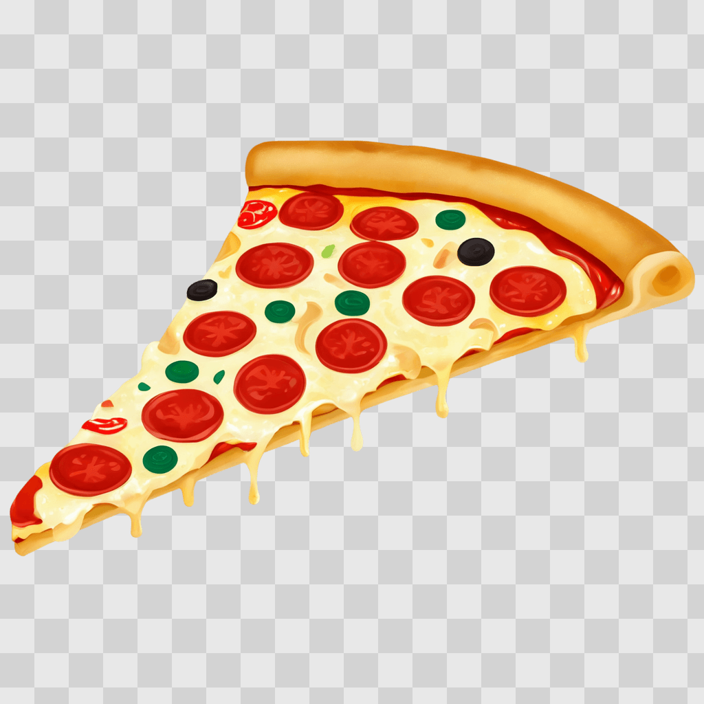 slice of pizza clipart A slice of pizza with various toppings