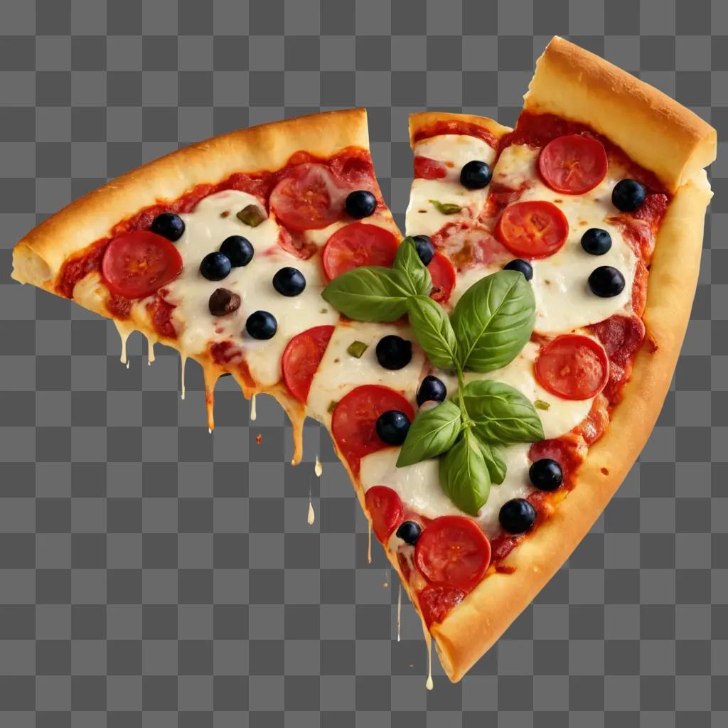 slice of pizza clipart A slice of pizza with various toppings