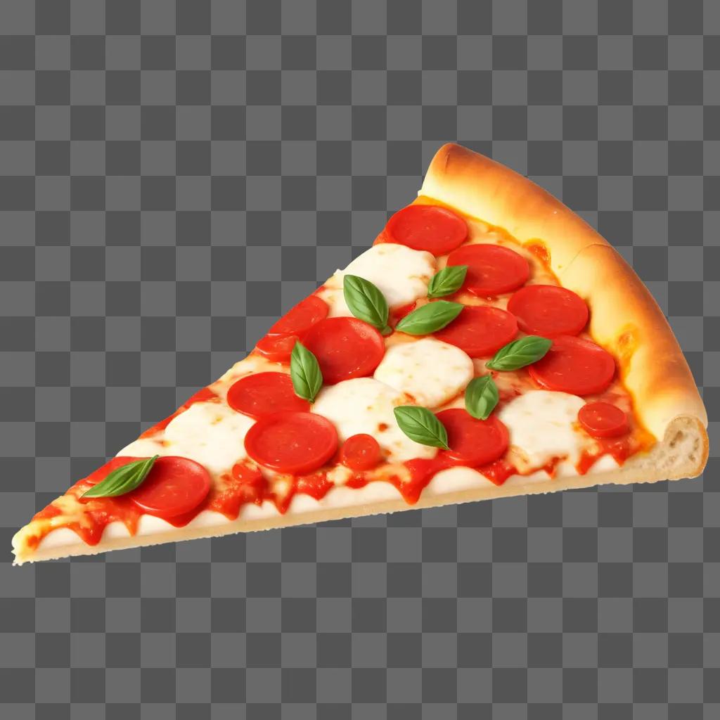 slice of pizza on a pink background