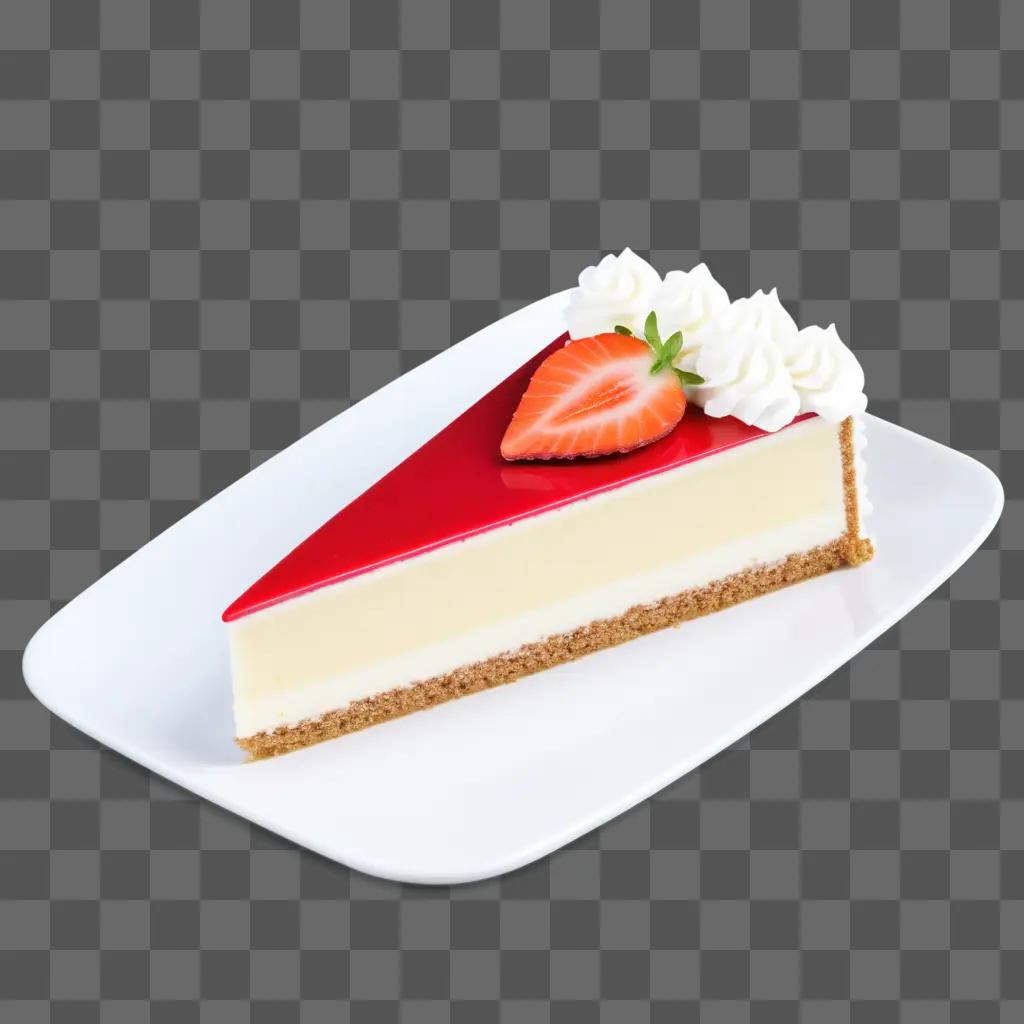 slice of strawberry cake with whipped cream