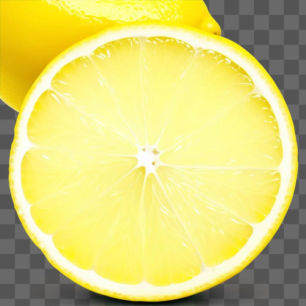 sliced lemon with a yellow background