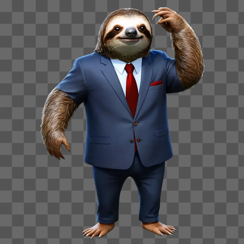 sloth cartoon Sloth in suit posing for a photo