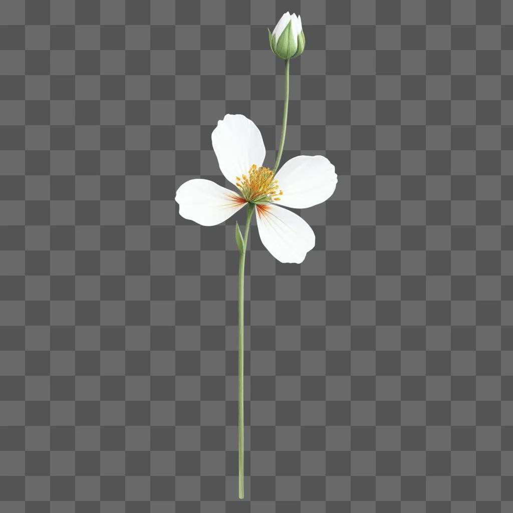 small flower drawing in a green background