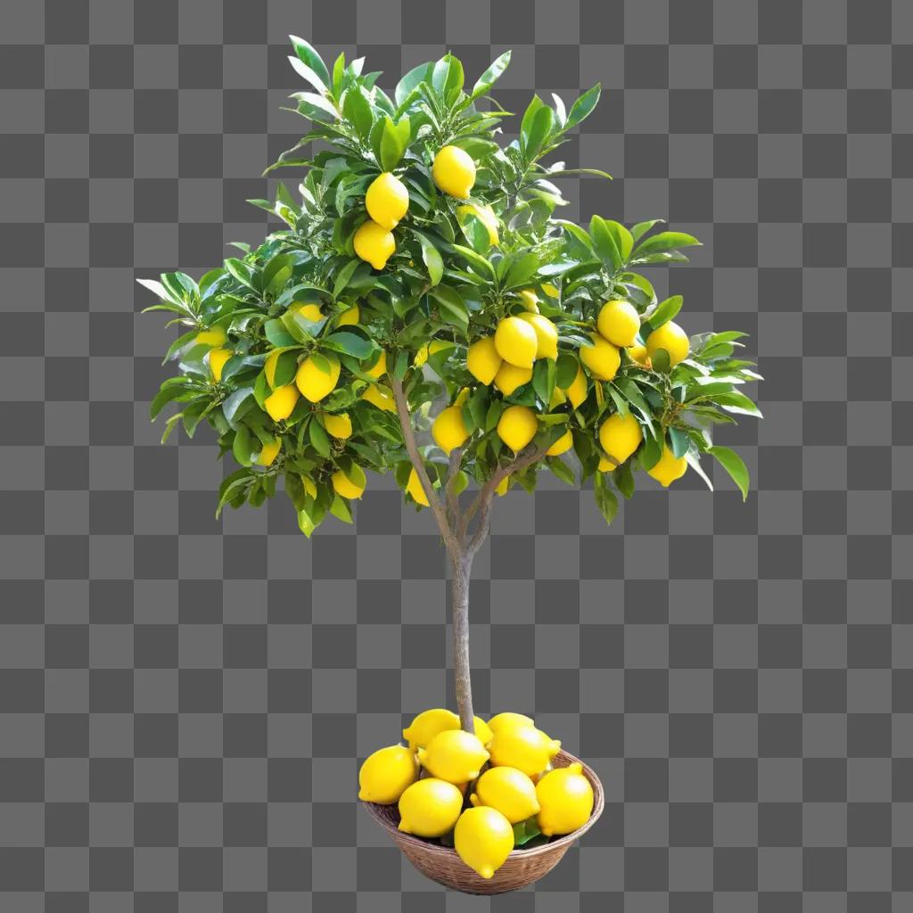 small lemon tree with many lemons in it