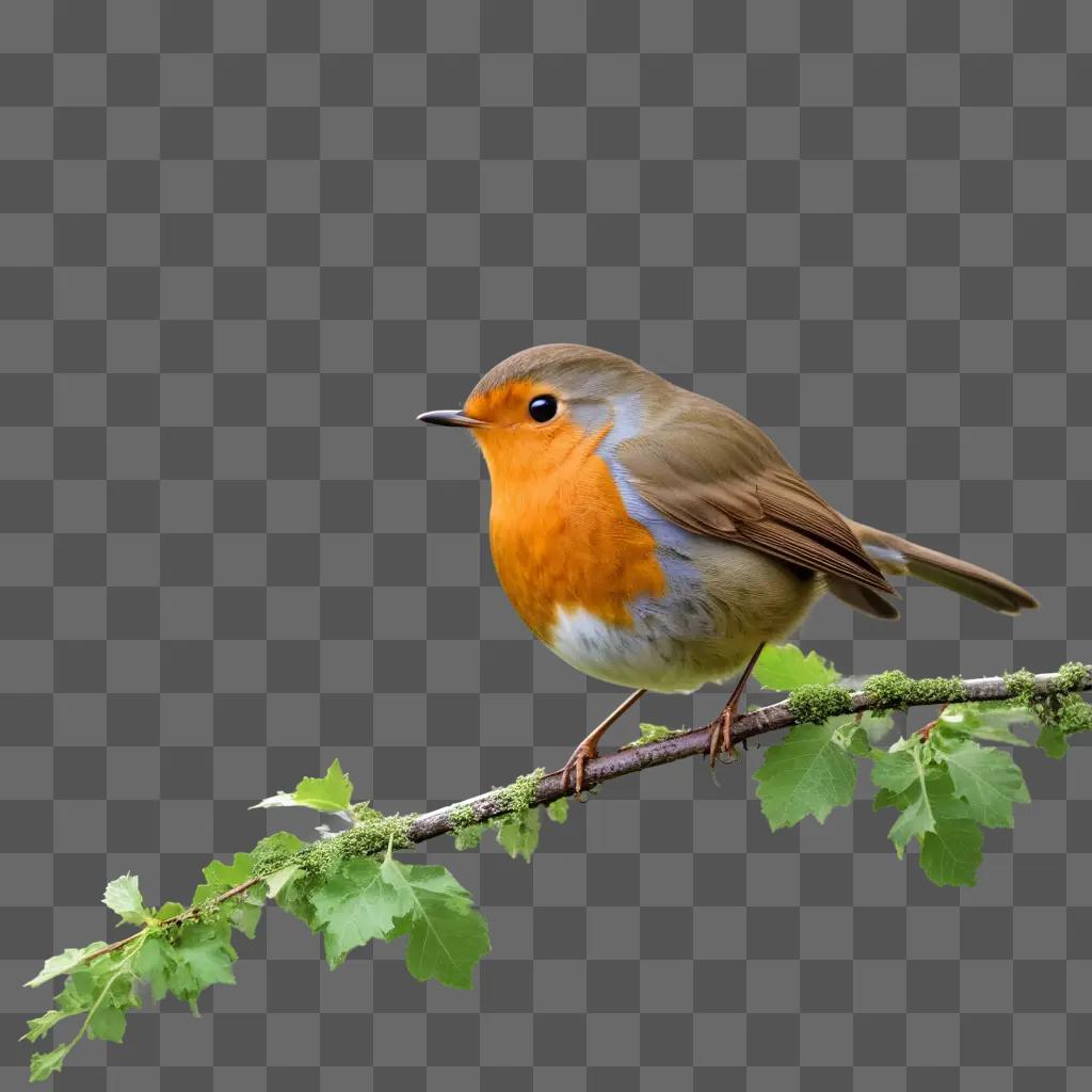 small robin sits on a branch