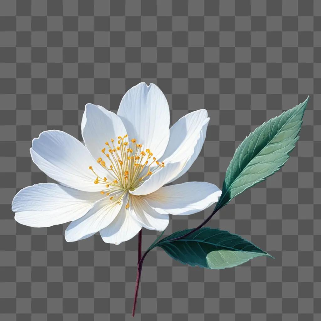 small white flower with a leaf